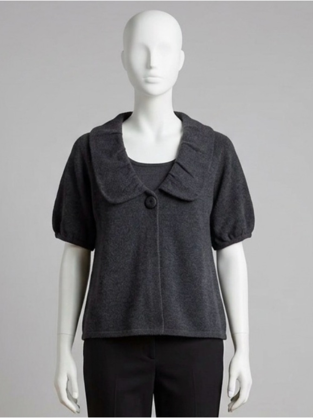 Heath Ceramics Charcoal Collared Wool-Blend Sweater Jacket